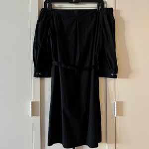 Theory off the shoulder dress black